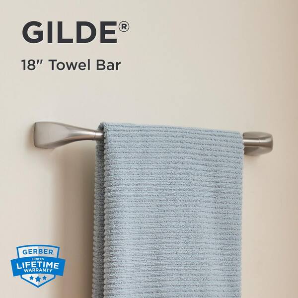 Gilde 18 in. Wall Mounted Towel Bar in Brushed Nickel