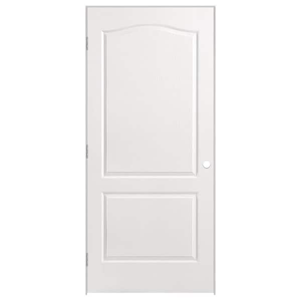 Masonite 36 in. x 80 in. 2-Panel Arch Top Solid Core Textured Primed Composite Single Prehung Interior Door