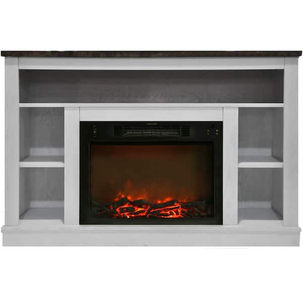 Cambridge Seville 47 in. Fireplace Electronic White Mantel with Insert