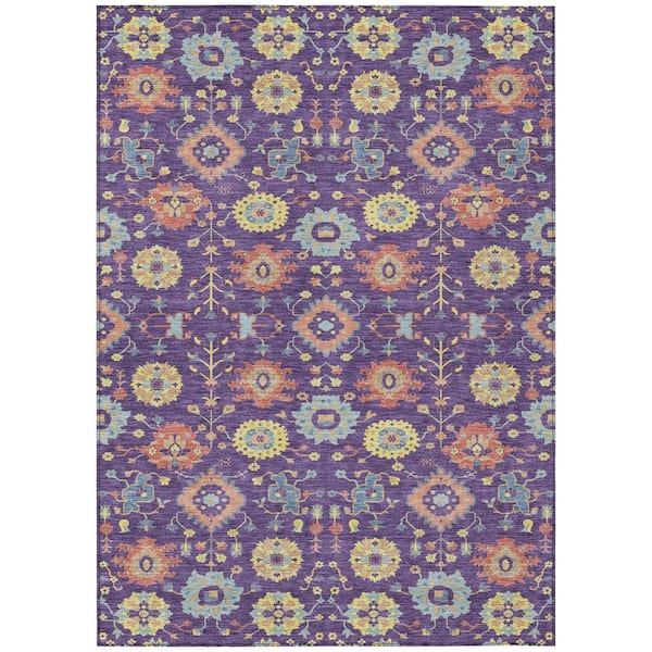Chantille Machine Washable Indoor/Outdoor Abstract ACN2610 Purple 3 ft. x 4 ft. Area Rug