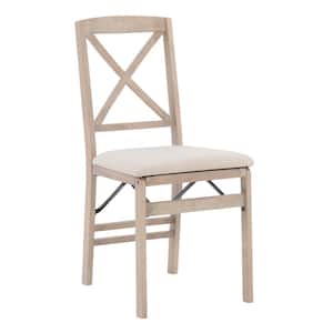 Tayte Graywash Polyester seat X-back Folding Dining Chair (set of 2)