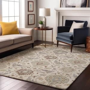 Mayfield Premium Machine Washable Abstract AMF1026 Ivory 10 ft. x 14 ft. Area Rug