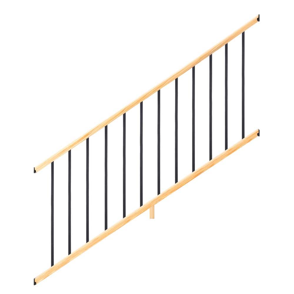 Prowood 6 Ft Southern Yellow Pine Moulded Stair Rail Kit With Aluminum
