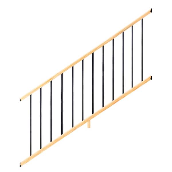 ProWood 6 ft. Southern Yellow Pine Moulded Stair Rail Kit with Aluminum Square Balusters
