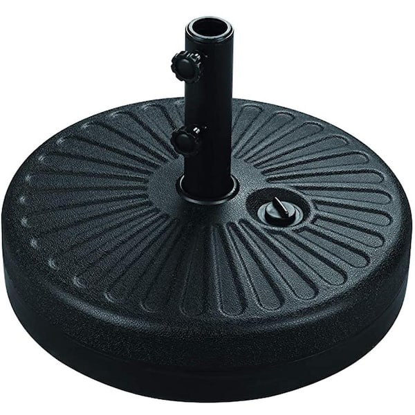 Round Plastic 48 lbs. Patio Umbrella Base in Black