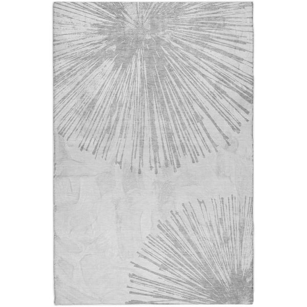 Dream Shag Premium Machine Washable Abstract ADS642 Gray 8 ft. x 10 ft. Area Rug