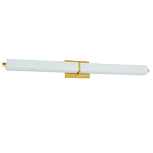 39 in. 1-Light Aged Brass LED Vanity Light Bar with Ambient Light