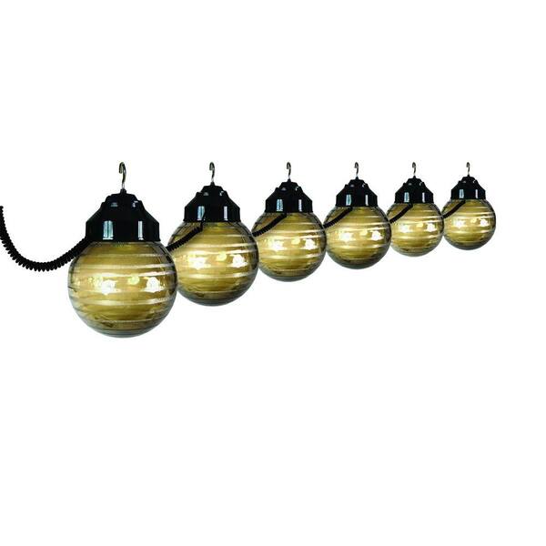Polymer Products 6-Light Outdoor Black and Etched Bronze String Light Set