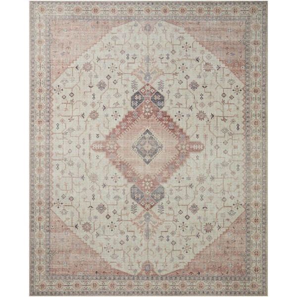 Leesa Ivory/Rust 7 Ft. 6 In. x 9 Ft. 6 In. Vintage Boho Printed Area Rug