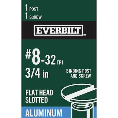 3/16 in. x 3/4 in. Aluminum Binding Post with Flat-Head Slotted Drive Screw