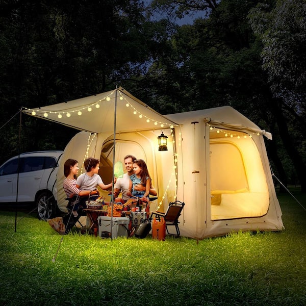 SUV Inflatable Tents 4-6 Person Glamping Tents Blow Up Tent with Hand Pump Waterproof Oxford Air Tent for Camping Adult