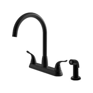 Dual Handle High Arc Kitchen Faucet with Optional Side Sprayer in Matte Black