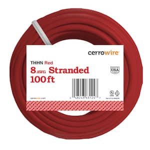 100 ft. 8 Gauge Red Stranded Copper THHN Wire