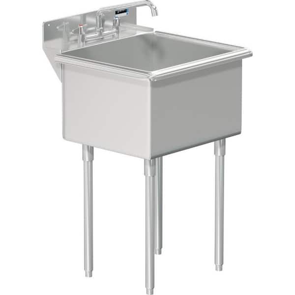 Griffin Products 1-Comp (21 X 18) Laundry Sink Includes (1) Drain (1) 8" Swing Spout Faucet (1) Faucet Install Kit
