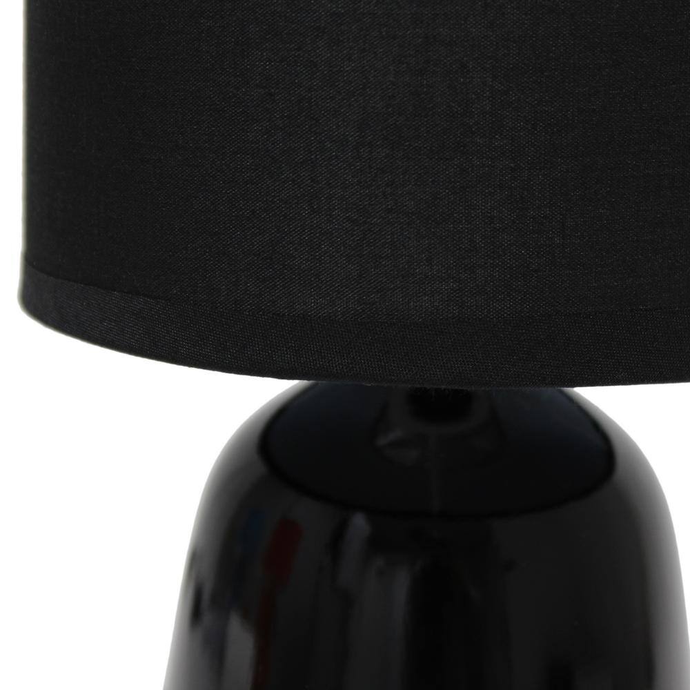 10.04" Black Ceramic Nightstand Lamp with Barrel Shade