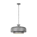 ED Ellen DeGeneres Crafted by Generation Lighting Haymarket 1-Light Weathered Galvanized Pendant with White Inner Finish