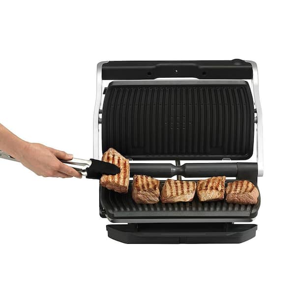  T-Fal OptiGrill Stainless Steel XL Electric Grill 6 Servings 9  Intelligent Automatic Cooking Modes 1800 Watts Nonstick Removable Plates,  Dishwasher Safe, Indoor, Frozen Food : Everything Else