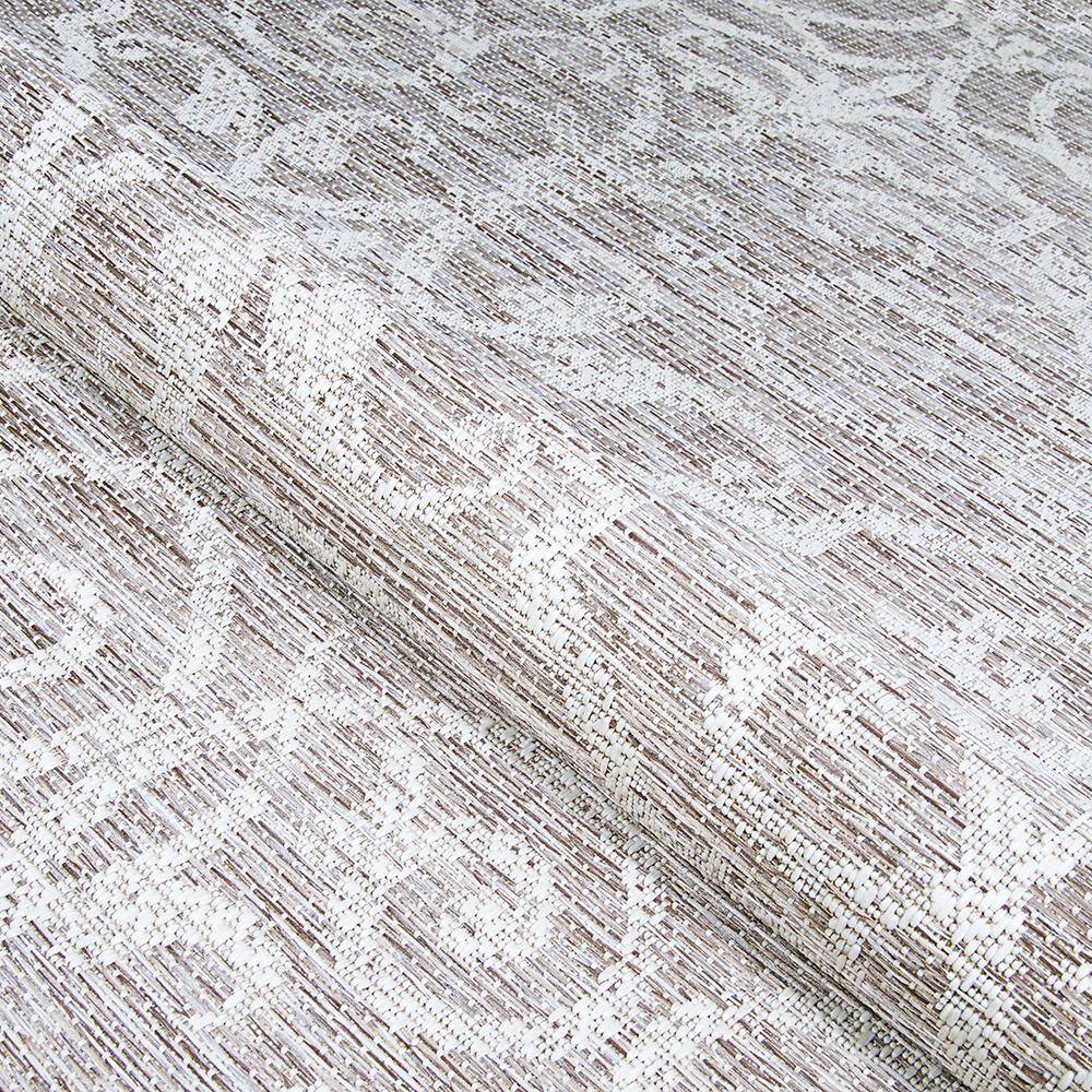 Cocoa Natural Geometric Flatwoven Synthetic Area Rug 3'9" x 5'5"