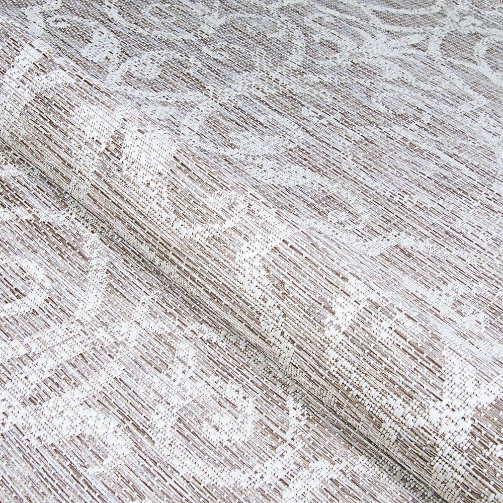 Cocoa Natural Geometric Flat-Woven Synthetic Area Rug - 7'6" x 10'9"