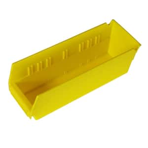 8 in. W x 11-1/2 in. D x 4 in. H 1.6 Gal. Plastic Nestable Storage Bin in Yellow (24-Pack)