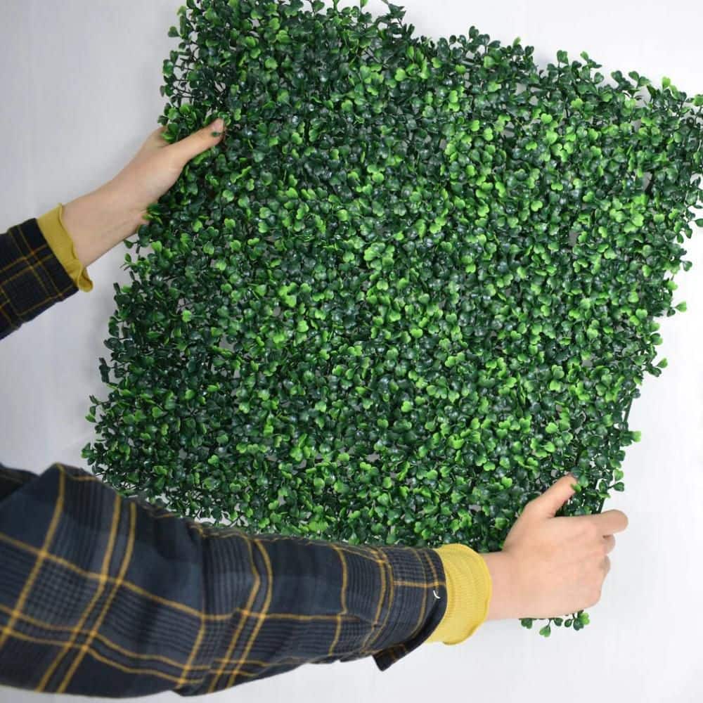 12- Piece 20 in. x 20 in. Artificial Boxwood Panels, Grass Wall Faux Boxwoo