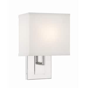 Brent 7 in. 1-Light Polished Nickel Wall Sconce