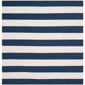 Montauk Navy/Ivory 8 ft. x 8 ft. Square Striped Area Rug