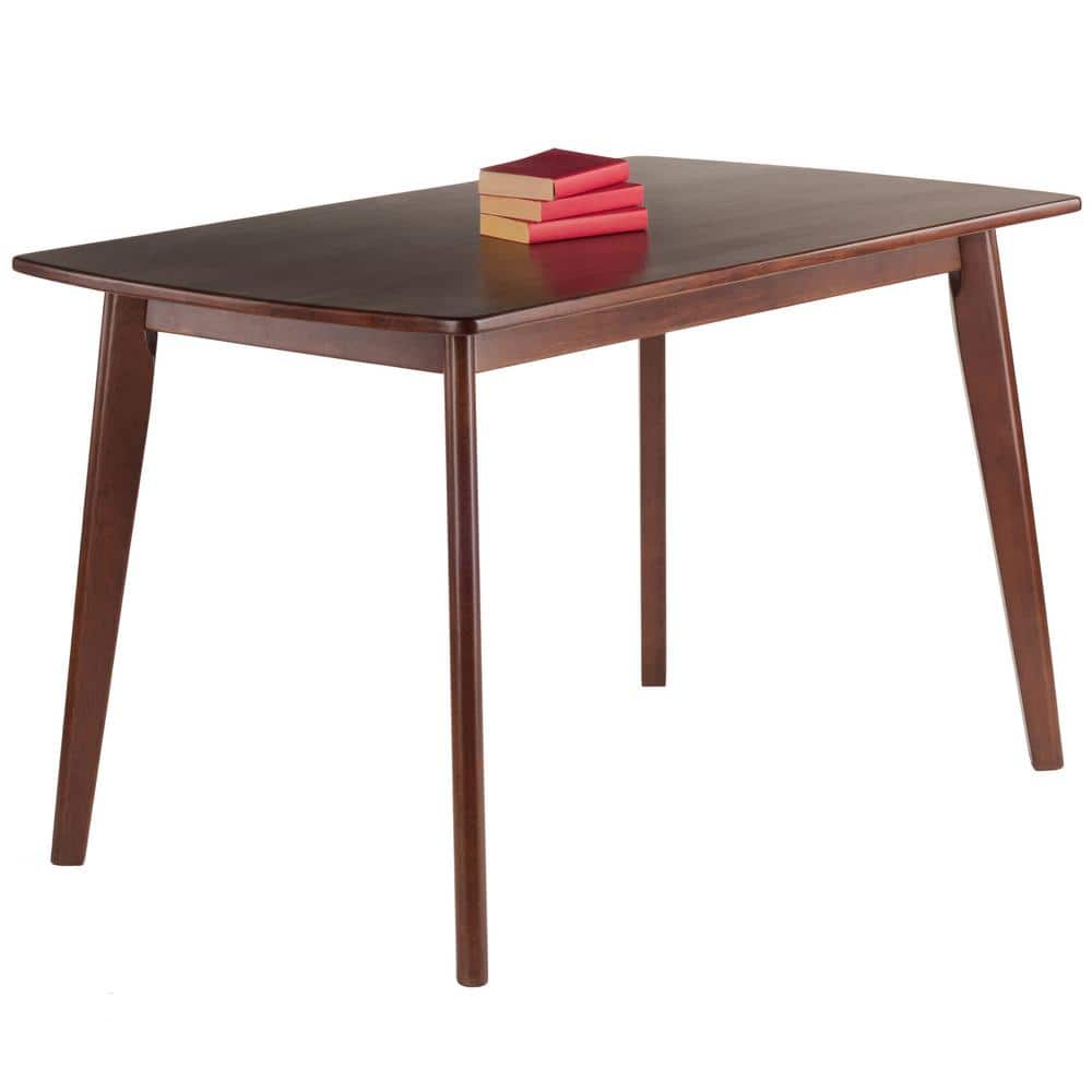 Winsome Shaye Walnut Solid Wood Mid-Century Modern Dining Table