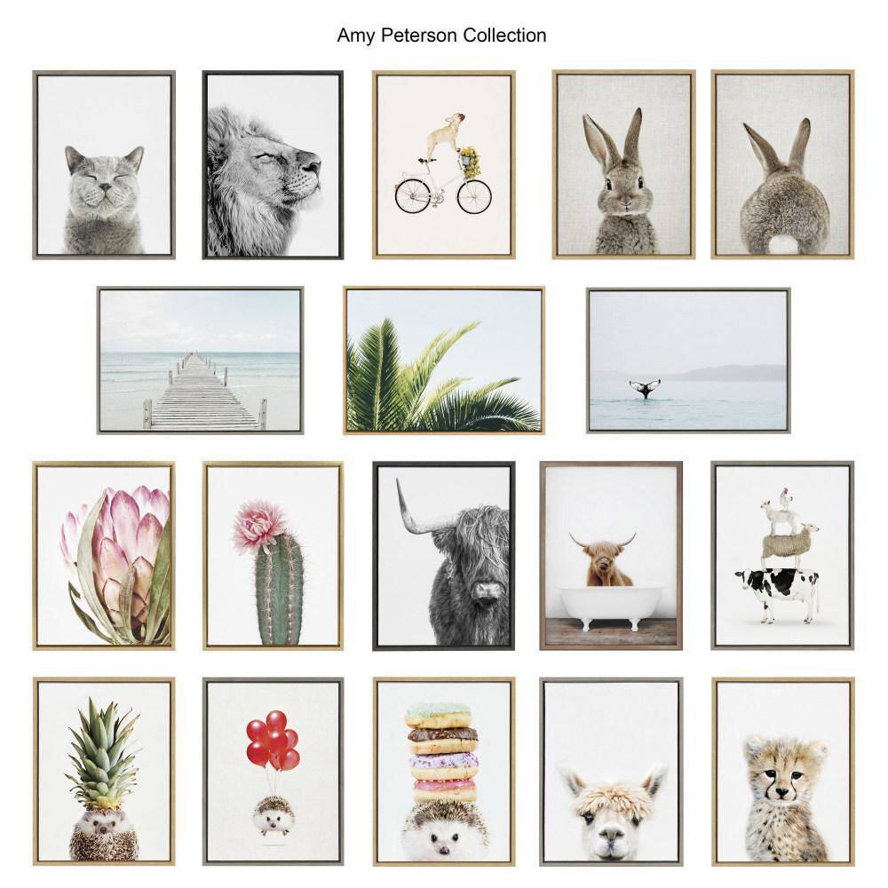 Safari Animal Collection Framed Canvas Wall Art Set of 6