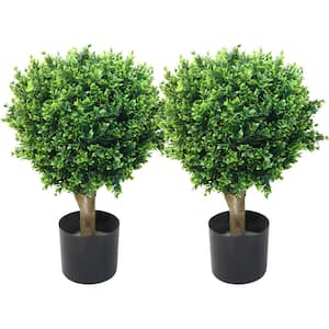 2 ft. Artificial Hedyotis Topiary Trees (2-Pack)