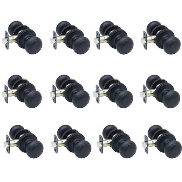 Colonial Black Passage Door Knob (12-Pack)