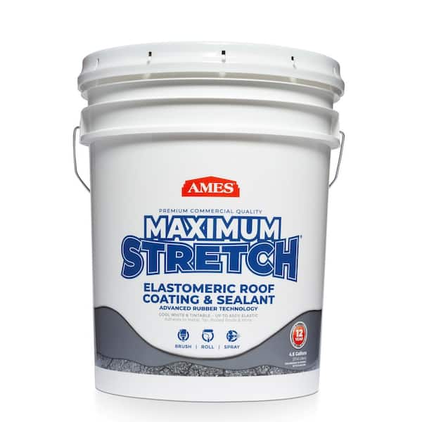 Ames 5 Gal. White Maximum-Stretch Rubber and Acrylic Reflective Roof Coating