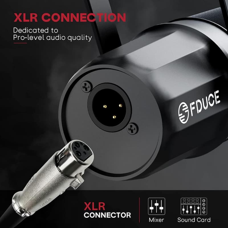 XLR Dynamic Podcast Microphone for Streaming and Gaming, Voice Isolation Technology