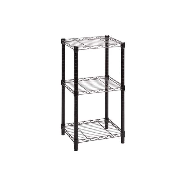 Honey-Can-Do Black 3-Tier Garage Storage Shelving Unit (15 in. W x 30 in. H x 14 in. D)