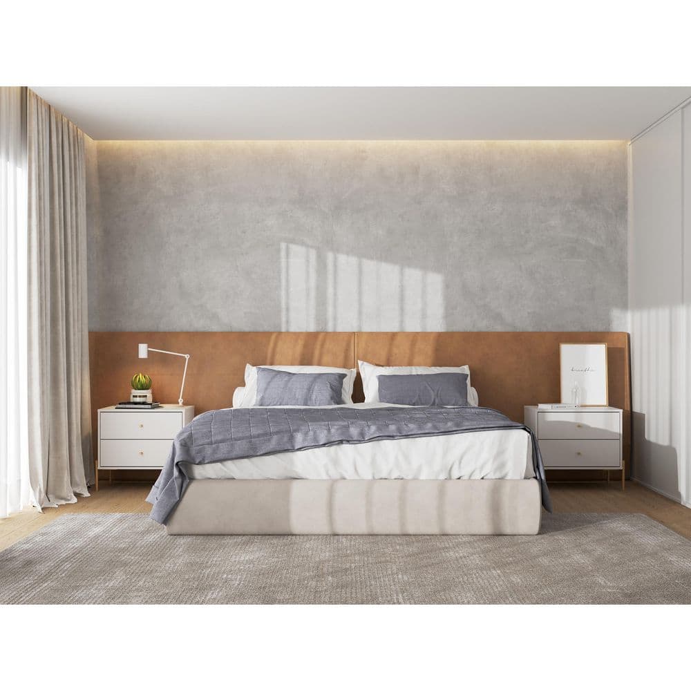 Jasper Off White Engineered Wood Nightstands with Gold Accents (Set of 2)