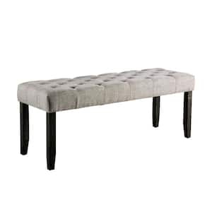 48 in. Gray Backless Bedroom Bench with Tufted Seat