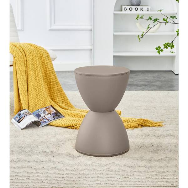 Unbranded 11.8 in. Contemporary Modern Accent Prince Stool Beige Side Table End Table Storage Side Table