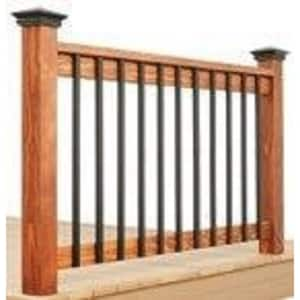 32-1/4 in. x 1 in. Black Aluminum Face Mount Deck Railing Baluster (5-Pack)