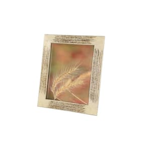 8 in. x 10 in. Inlaid Beige and Gold Vervain and Sentimento Grass Large Picture Frame