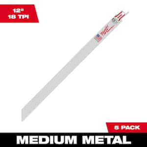 12 in. 18 TPI Medium Metal Cutting SAWZALL Reciprocating Saw Blades (5-Pack)