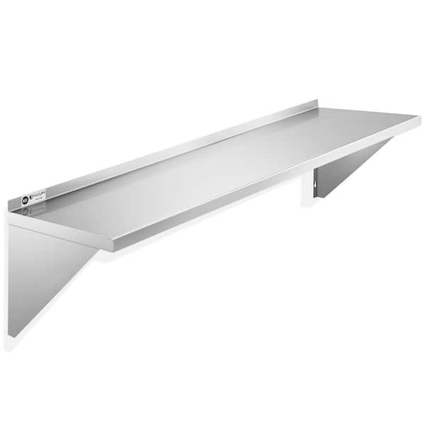 60 in. W x 12 in. D Stainless Steel Wall Mounted Shelf, Restaurant, Kitchen, Laundry, NSF Certified Garage Wall Shelf
