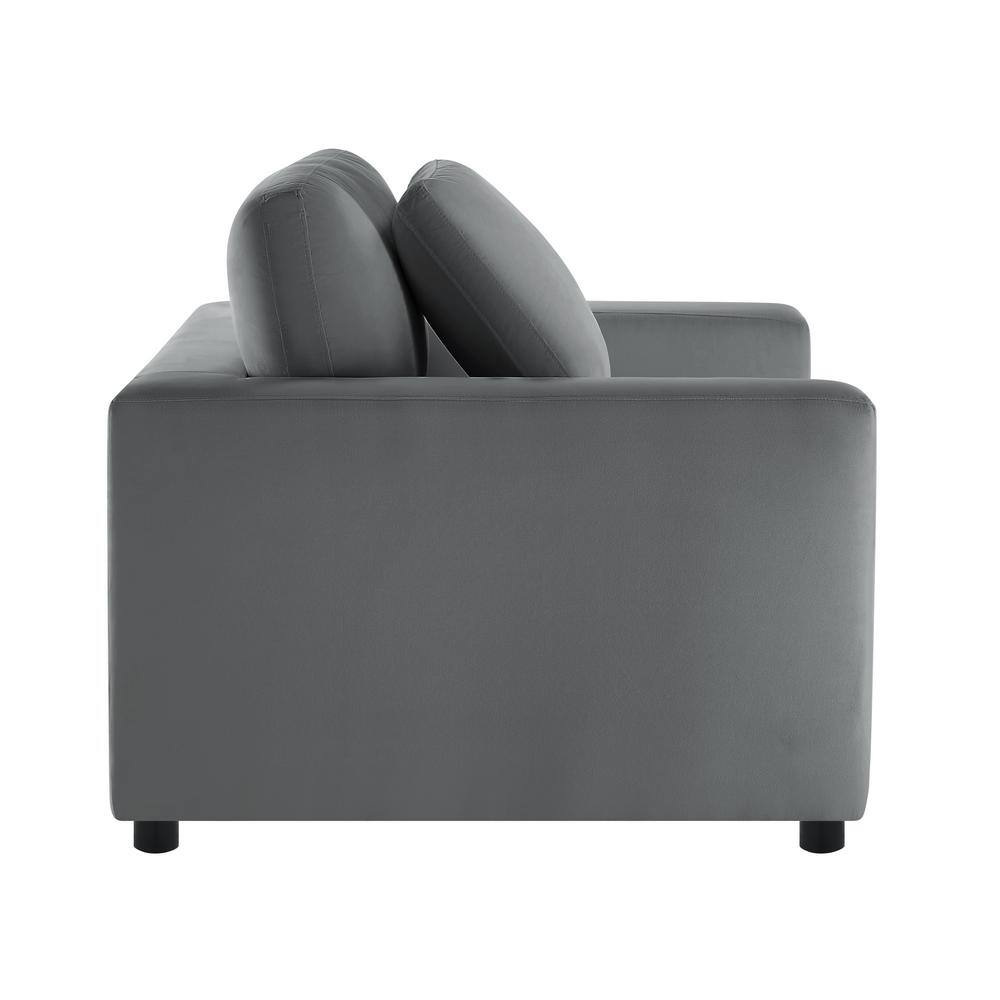 Casella Charcoal Performance Fabric Modern Armchair with Black Wood Legs