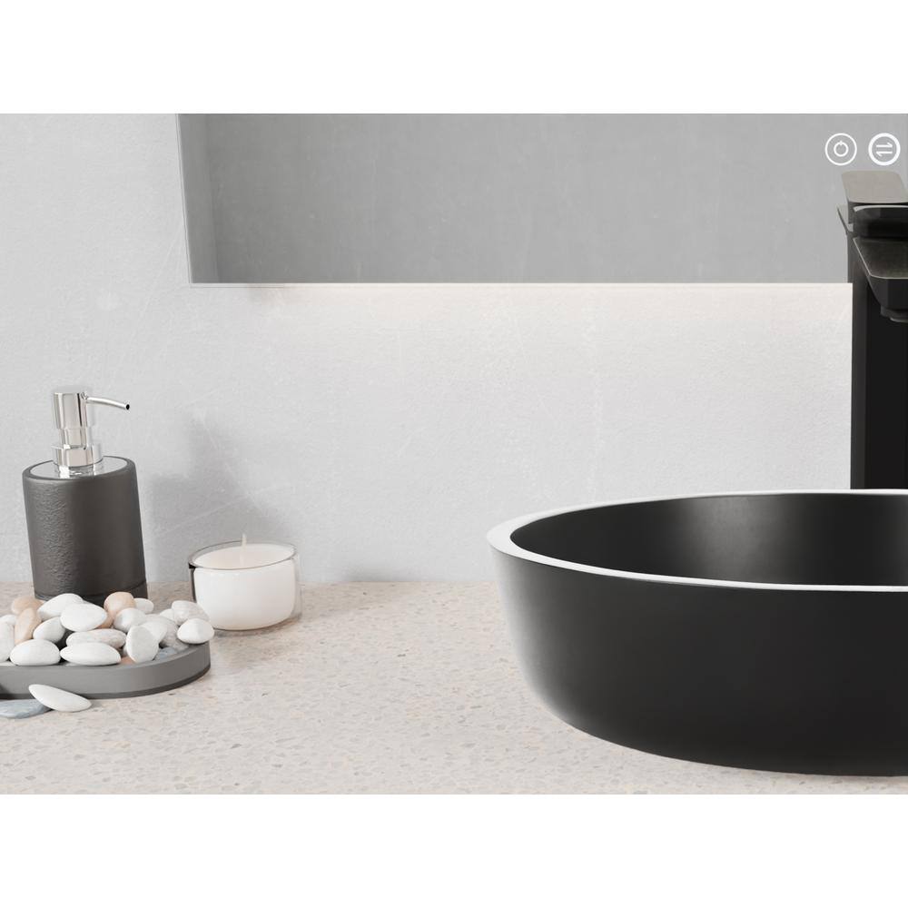 Matte Black Round Glass Above-Counter Bathroom Sink