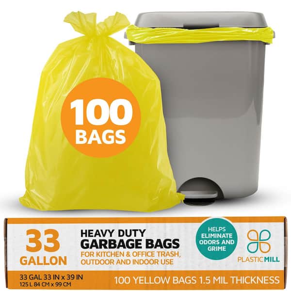 33 in. W x 39 in. H 33 Gal. 1.5 mil Yellow Trash Bags (100-Count)
