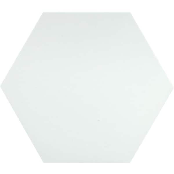 Heksa White 7.87 in. x 9.25 in. Matte Porcelain Floor and Wall Tile (9.93 sq. ft./Case)