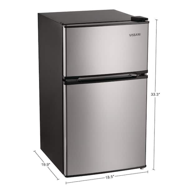 Vissani 3.2 cu. ft. Mini Refrigerator in Stainless Look with 2