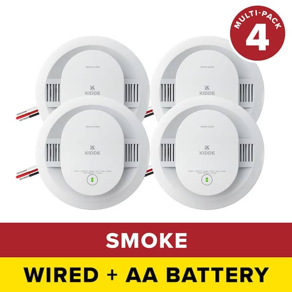 Hardwired Interconnected Smoke Detector with Photoelectric Sensor (4-Pack) 21032827