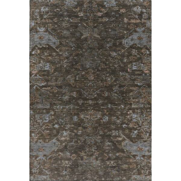 Mayfield Premium Machine Washable Abstract AMF2322 Chocolate 10 ft. x 14 ft. Area Rug