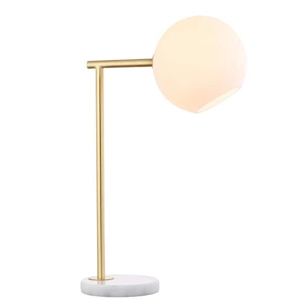 Charles 20.5 in. Gold/White Metal/Marble LED Table Lamp