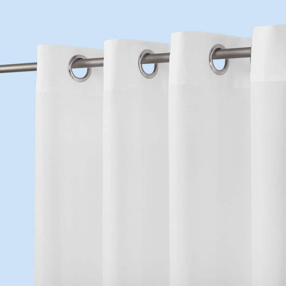 White 54" x 84" Polyester Blackout Grommet Curtain Panel